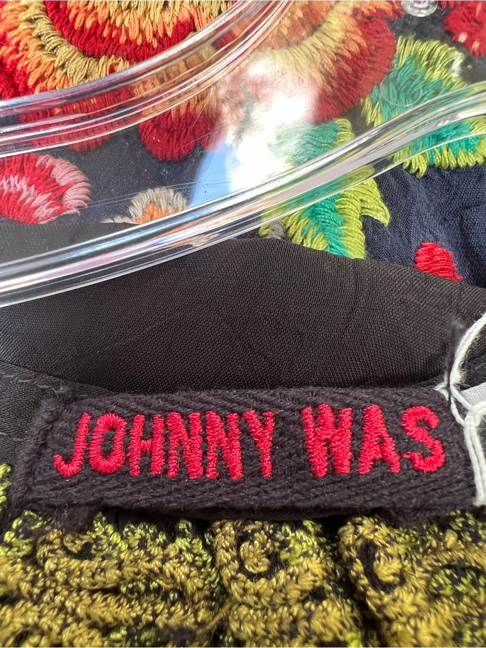 Johnny Was Black Embroidered Boho Tunic with Yellow Trim - Picture 2 of 7